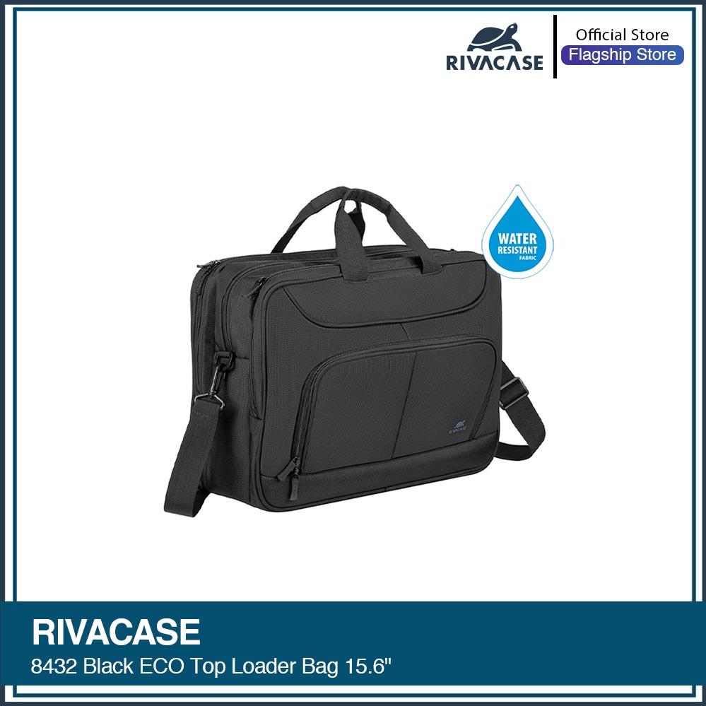 RIVACASE 8432 black ECO Top loader Laptop bag 15.6”