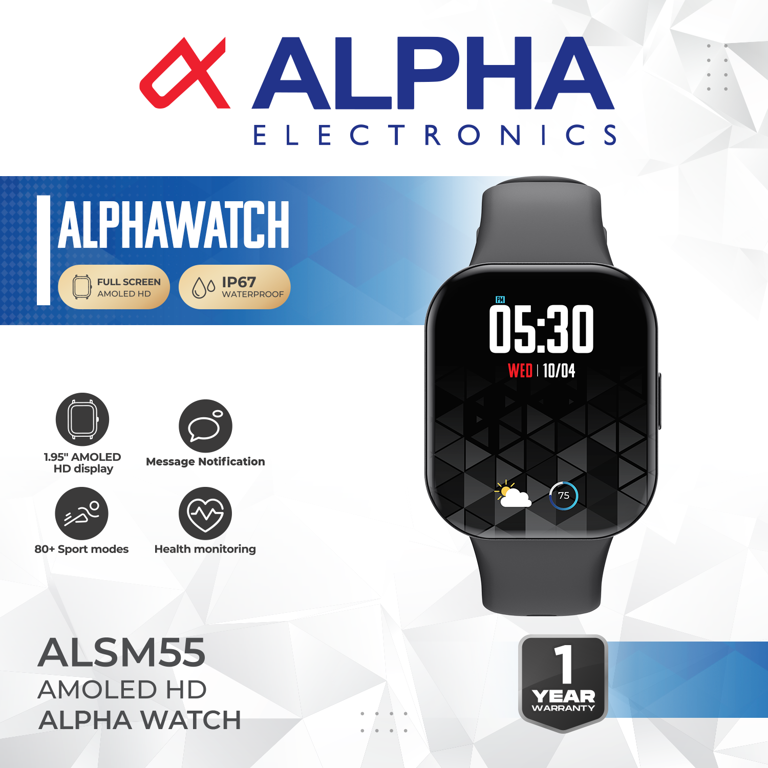 ALPHA WATCH (ALSM55 Black)