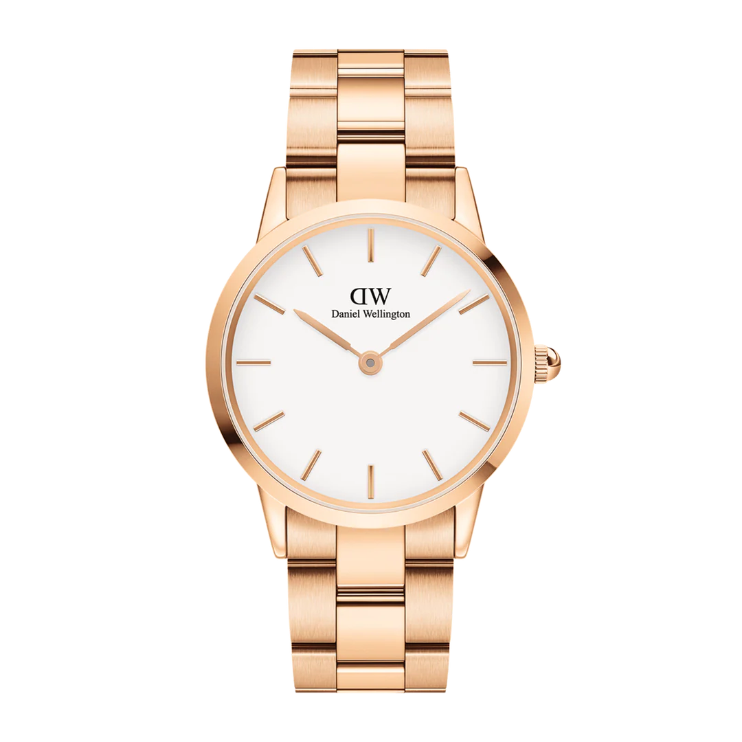 Daniel Wellington Iconic Link Rose Gold 36mm with White Dial
