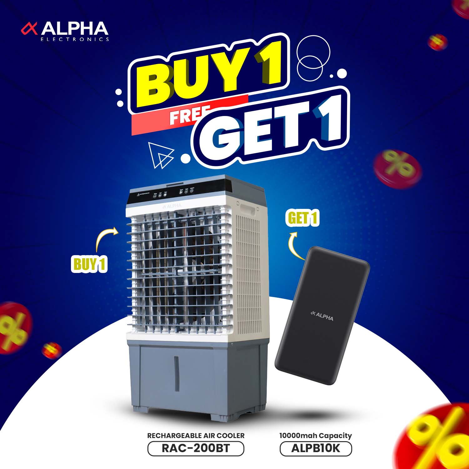 Alpha Rechargeable Air Cooler (RAC200BT)