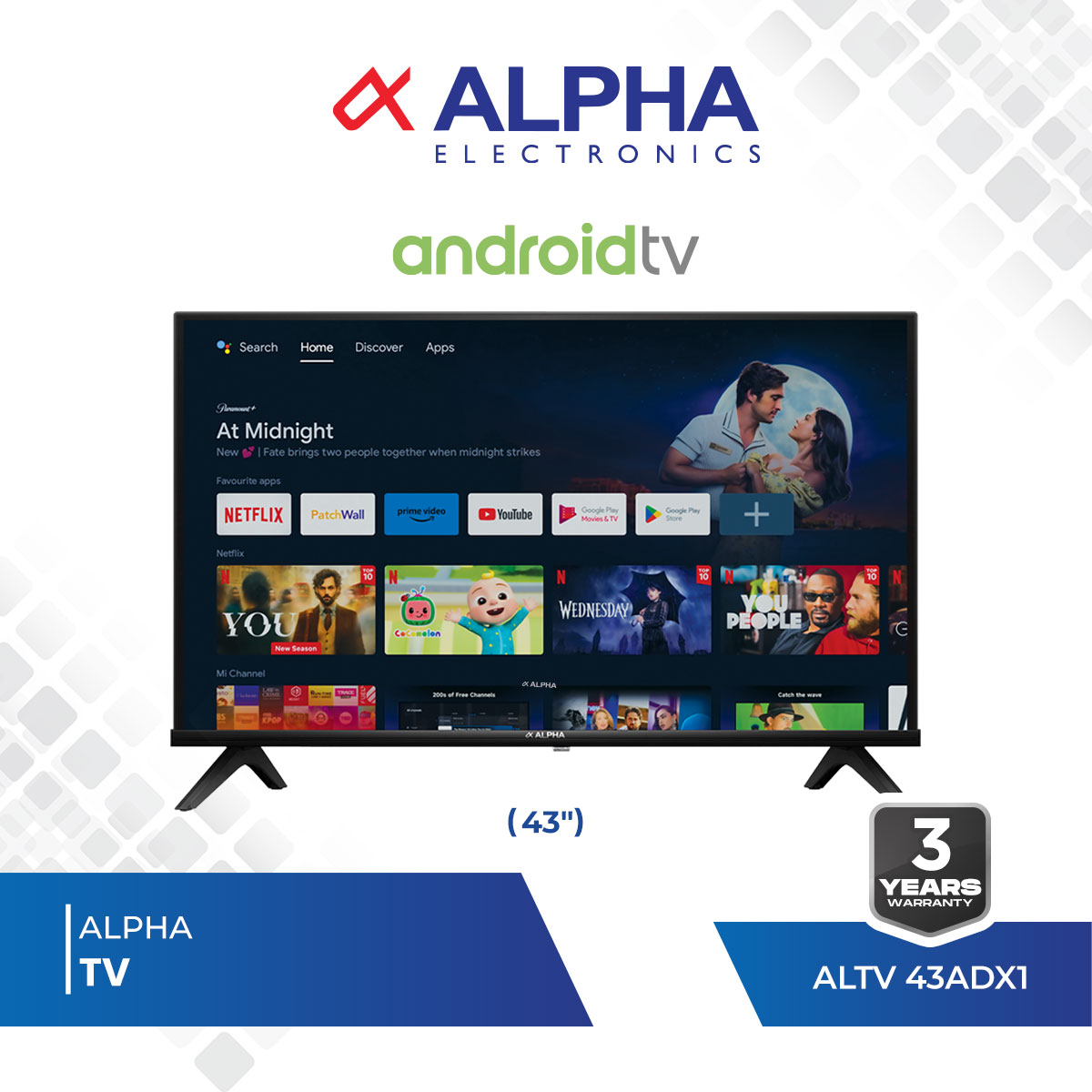 ALPHA ANDROID TV43"INCH (ALTV43ADX1)