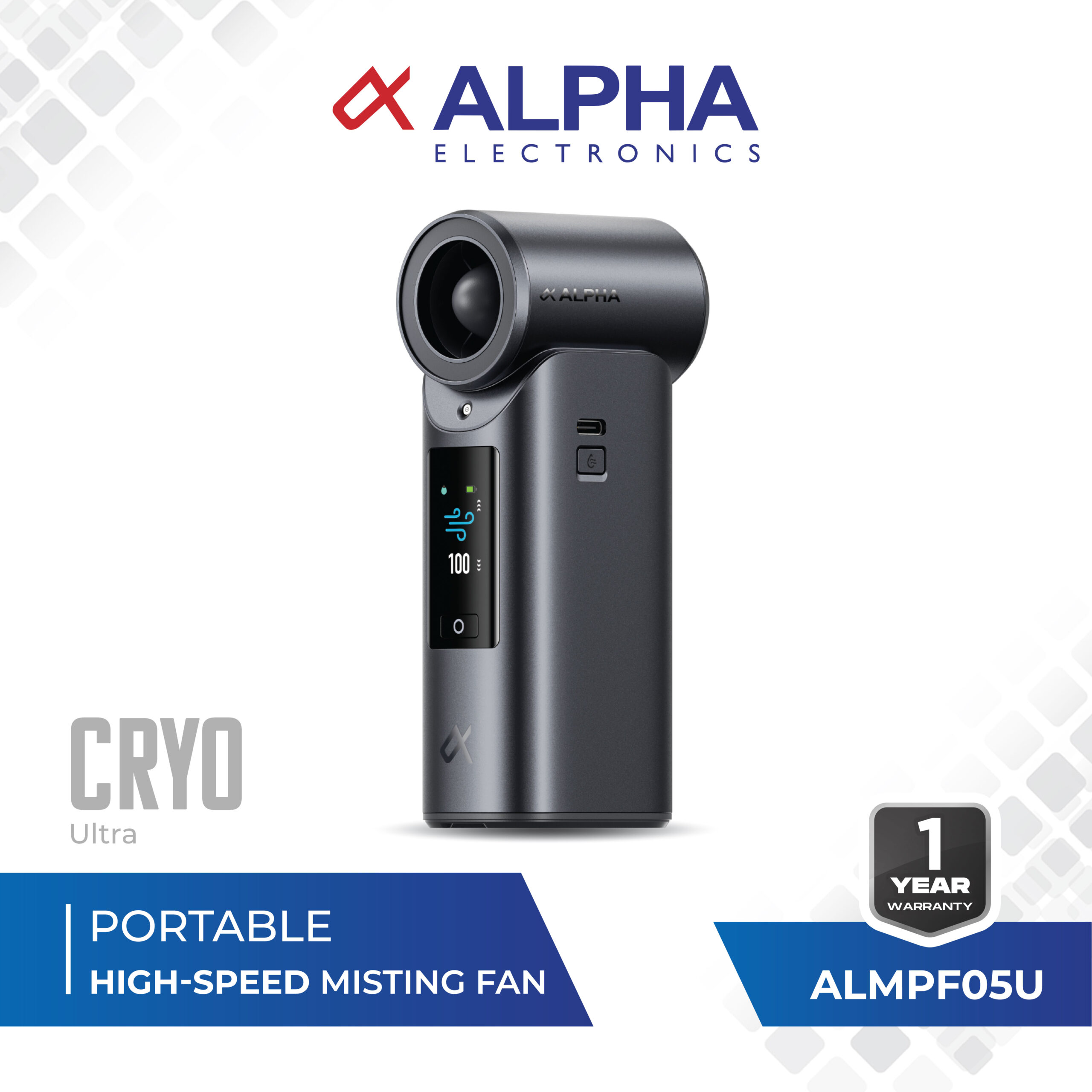 Alpha Portable High-Speed Misting Fan CRYO Ultra (ALMPF05U)