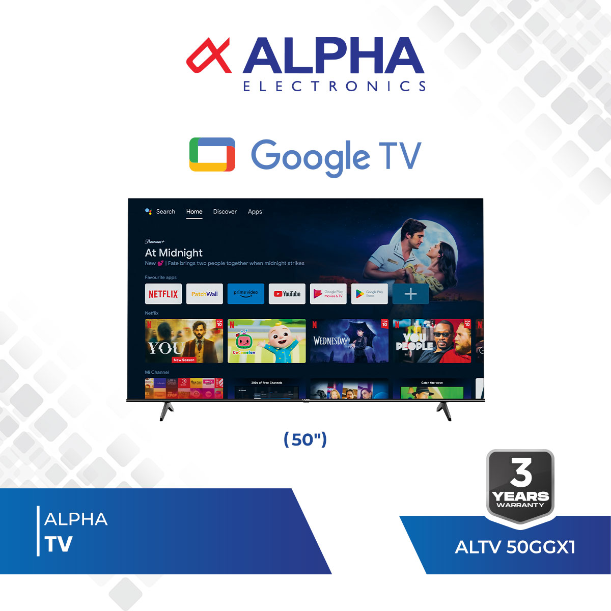 ALPHA 50"INCH GOOGLE TV (ALTV50GGX1)