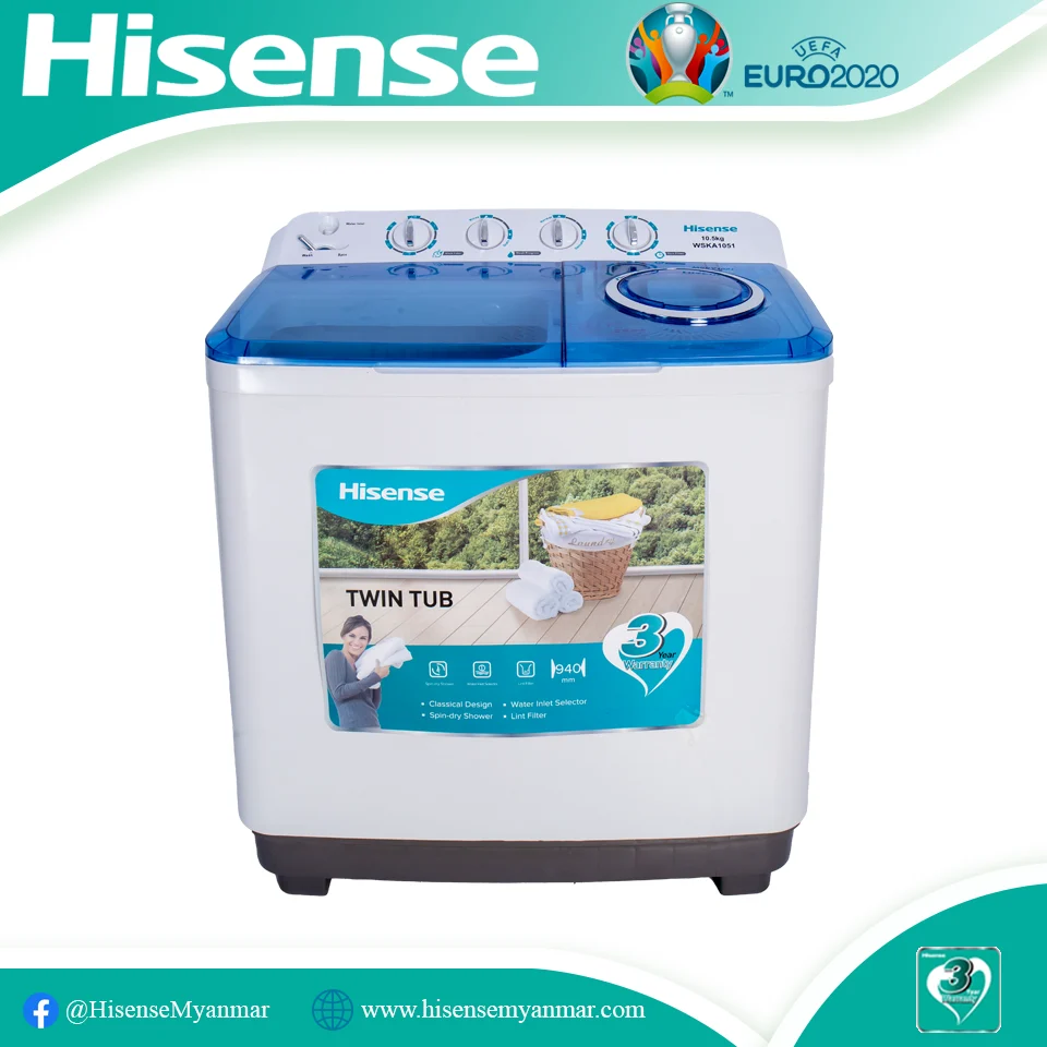 Pathein Hisense WSRB1101W (11.0KG) Semi Auto Twin Tub Washing Machine