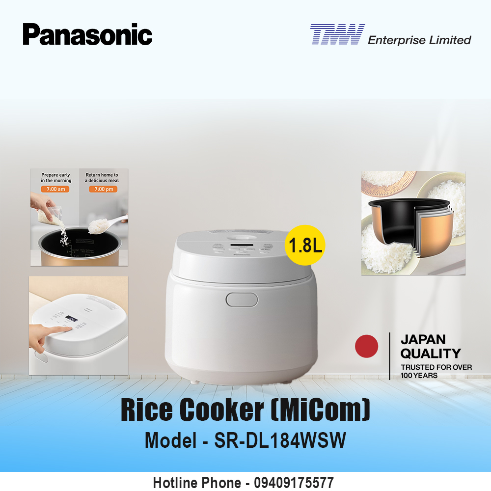 Panasonic Microcomputer Rice Cooker (SR-DL184WSW)