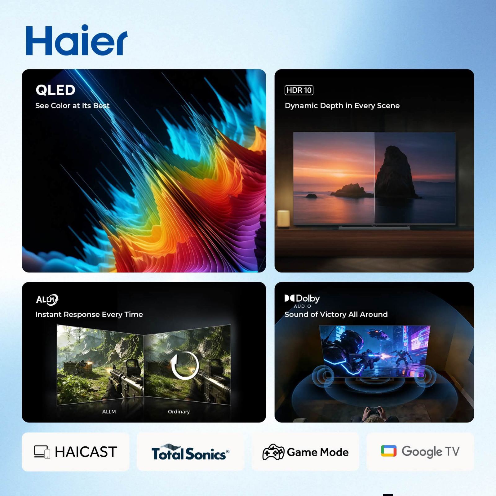 Haier 4K HDR, Google Android TV, 55"