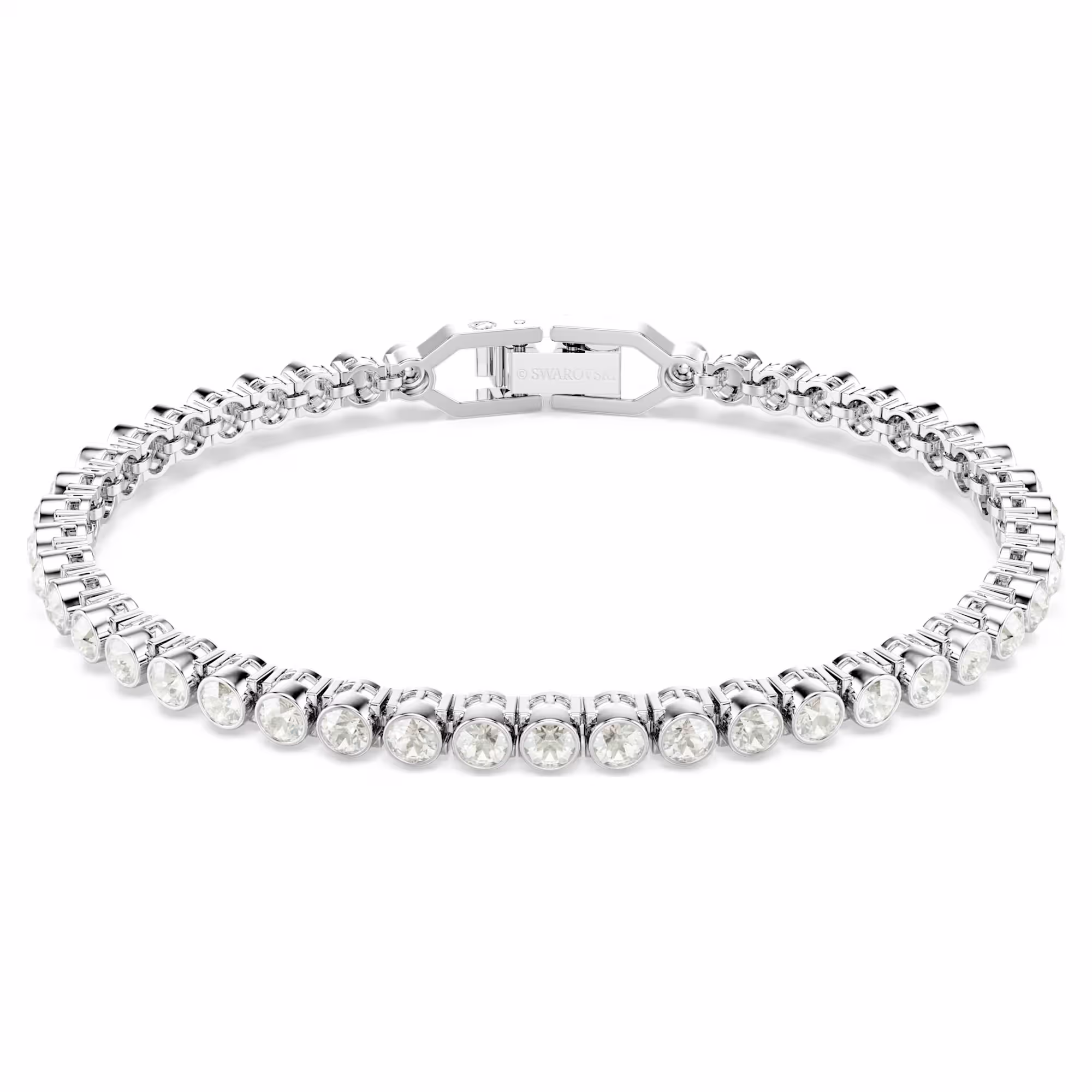 Swarovski Imber Emily Tennis bracelet: Round cut, Gray, Rhodium plated